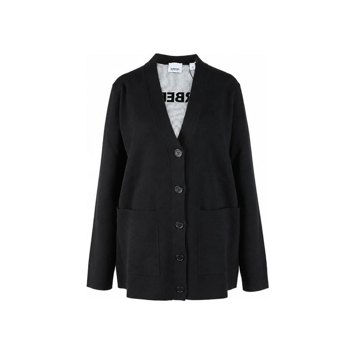 BURBERRY Black Horesferry Square Wool-Blend Cardigan 8055956
