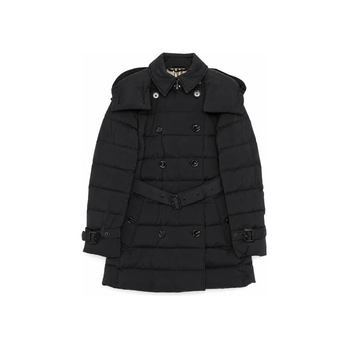 BURBERRY Black Ashwick Belted Detachable Hood Down Puffer Jacket