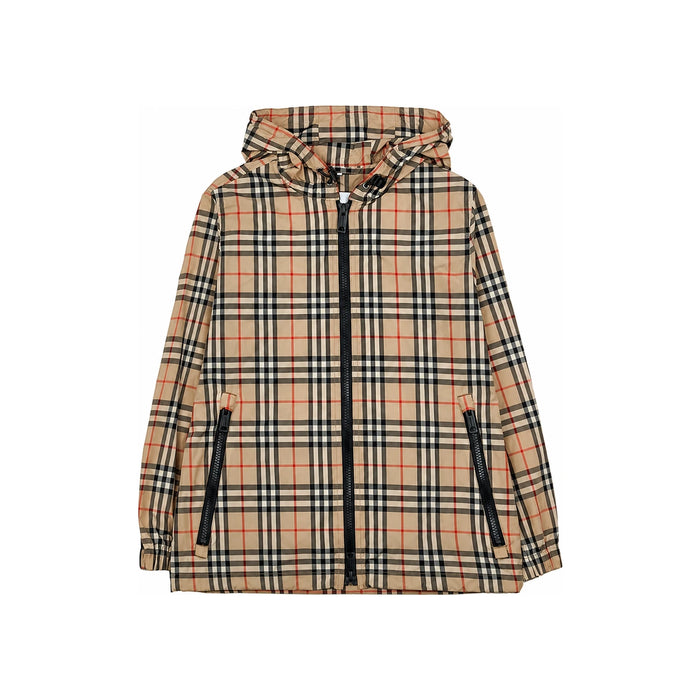 BURBERRY Vintage Check Classic Hooded Jacket Beige Women