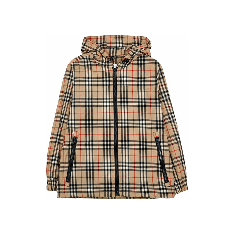 BURBERRY Vintage Check Classic Hooded Jacket Beige Women