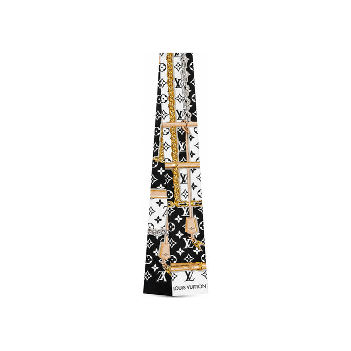 Louis Vuitton Monogram Confidential Brown Silk Twill Bandeau Scarf