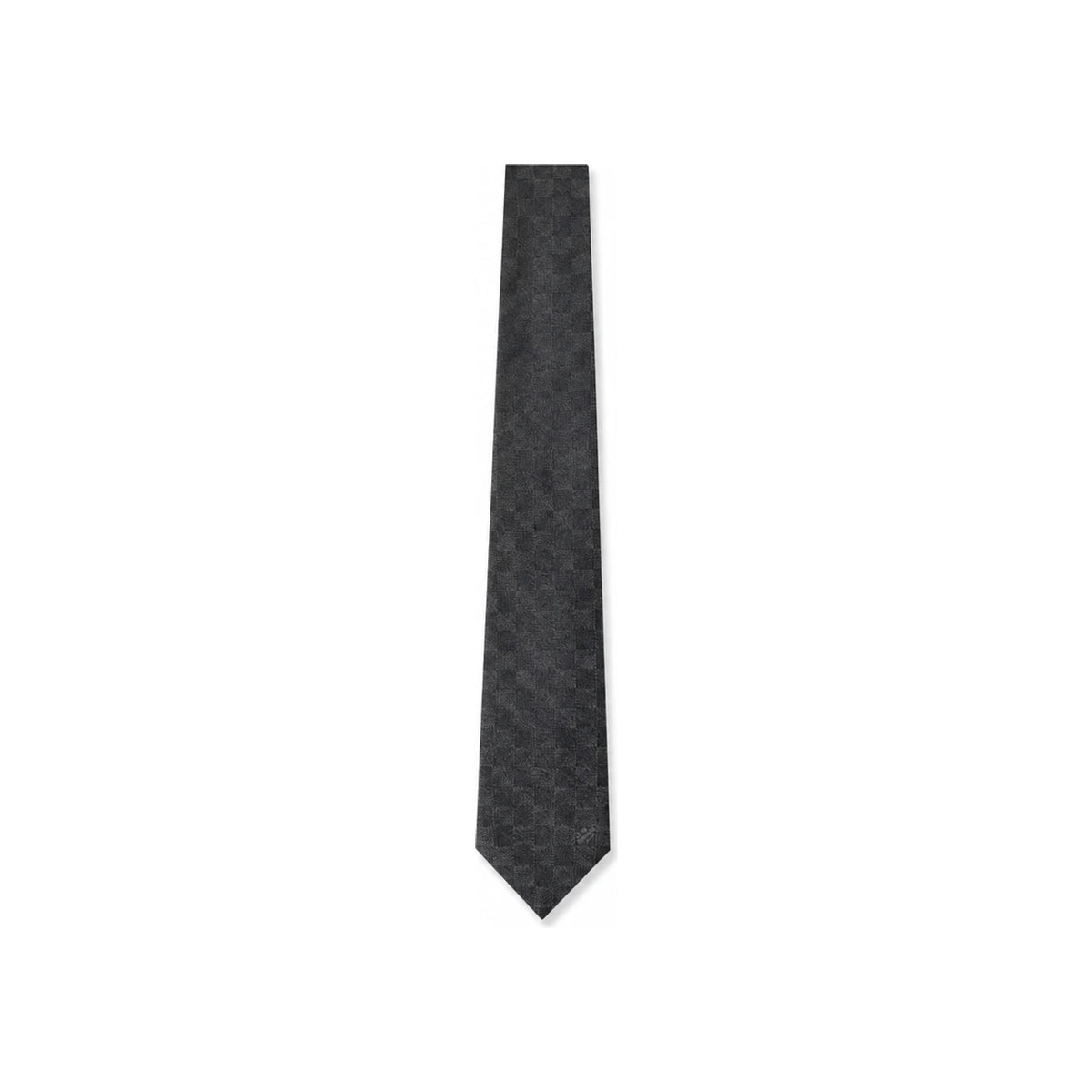 Louis Vuitton Damier Classic Silk Tie Black Marine Light Blue Men’s