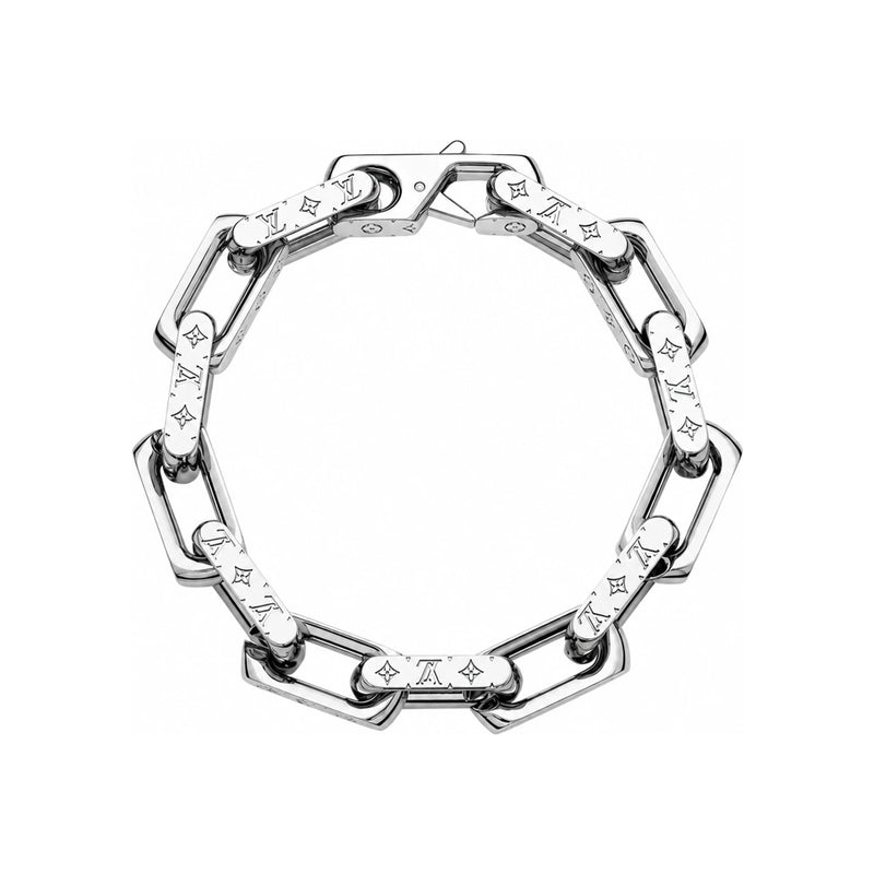 Louis Vuitton Monogram Chain Bracelet Unisex Silver-Tone Accessories M00309