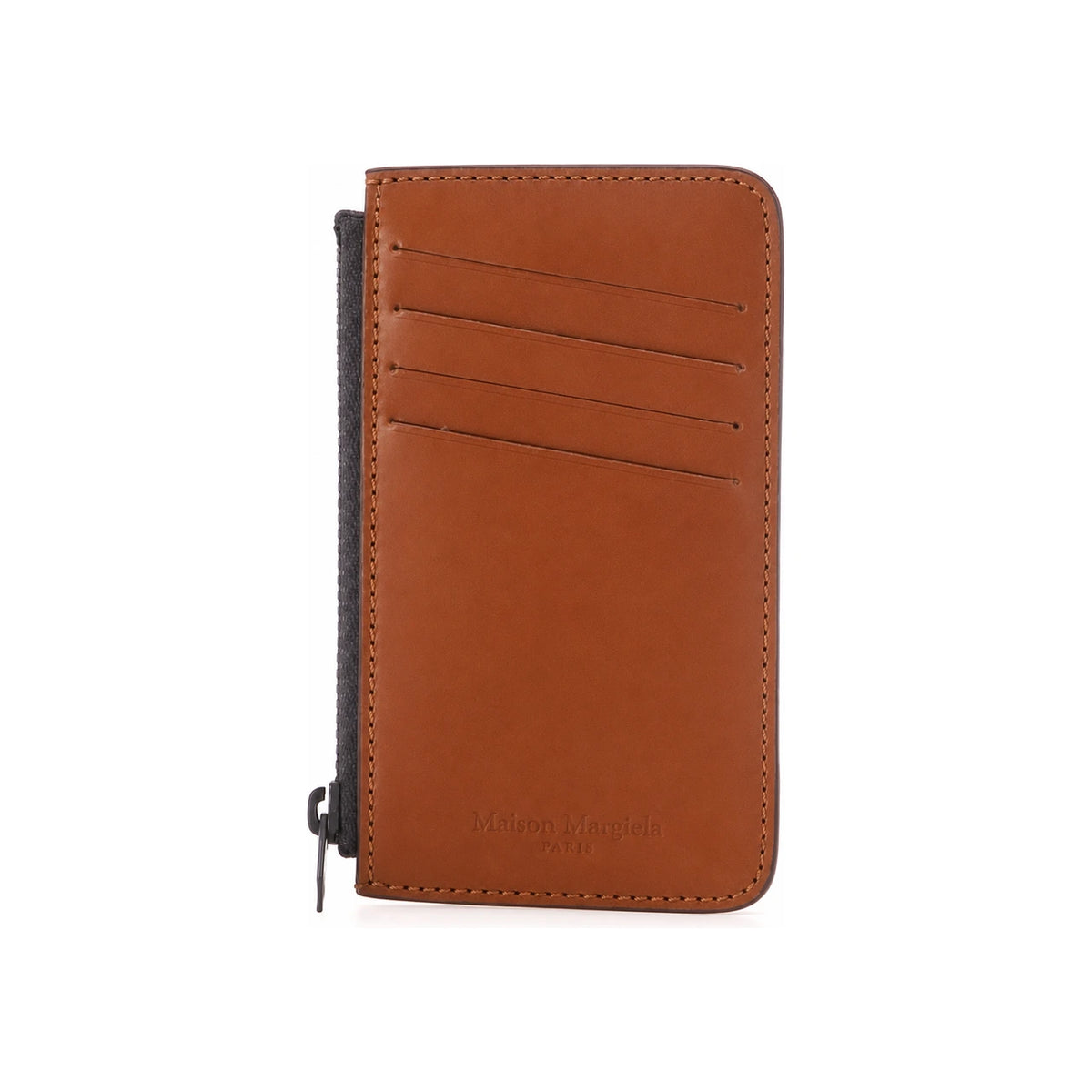 Maison Margiela Two-Tone Leather Zip Card Holder Wallet