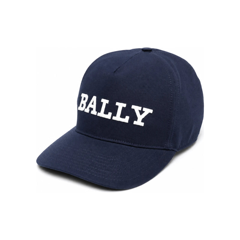 BALLY Logo Embroidered Navy Cotton Baseball Cap