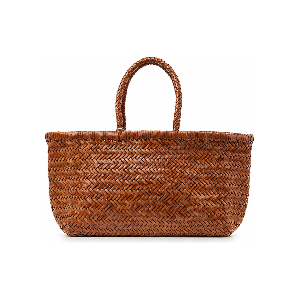 Dragon Diffusion Tan Woven Leather Tote Bag