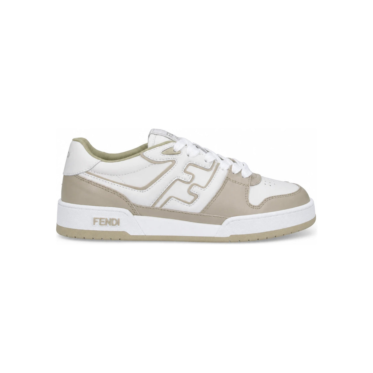 FENDI Logo Lettering Match Low-Top Sneakers White Leather Unisex