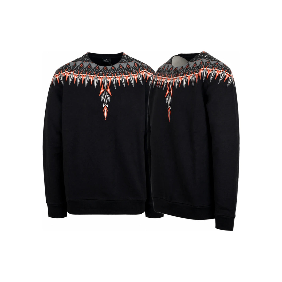 Marcelo Burlon Wing Print Crewneck Sweatshirt Black Cotton Men