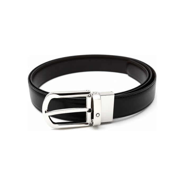 Montblanc Black Brown Reversible Leather Men’s Belt 111080