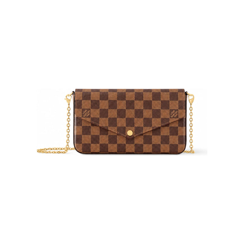 Louis Vuitton Damier Azur Felicie Pochette Crossbody Bag Red