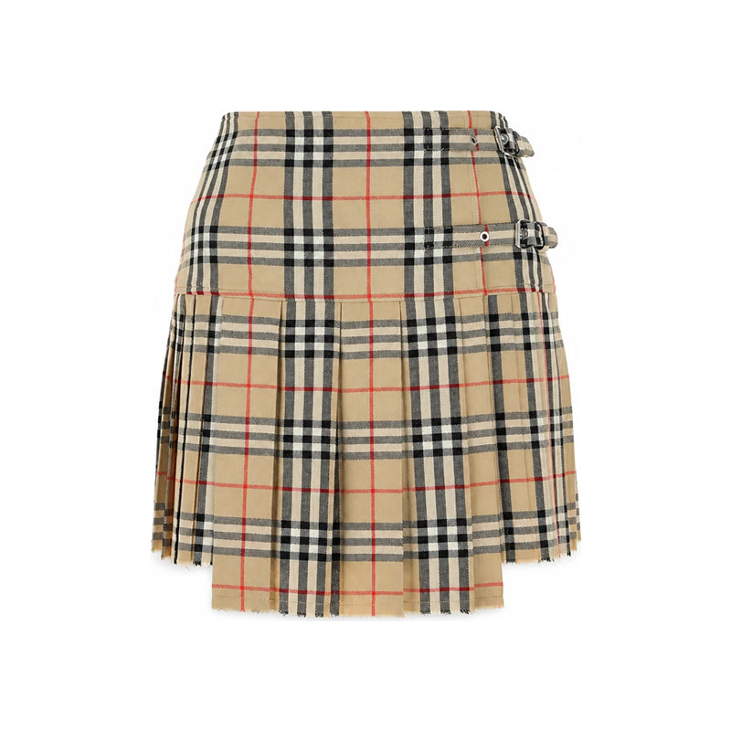BURBERRY Vintage Check Wool Mini Skirt