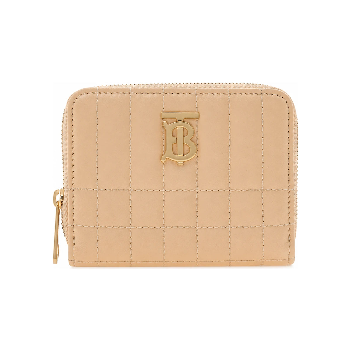 BURBERRY Lola Zip Card Wallet Leather Beige Women’s