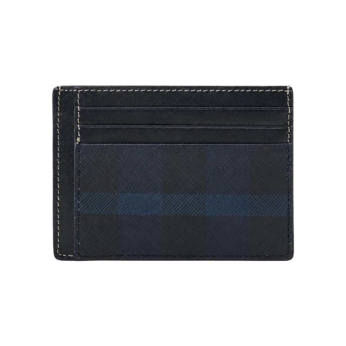 BURBERRY Black Leather Money Clip Card Holder