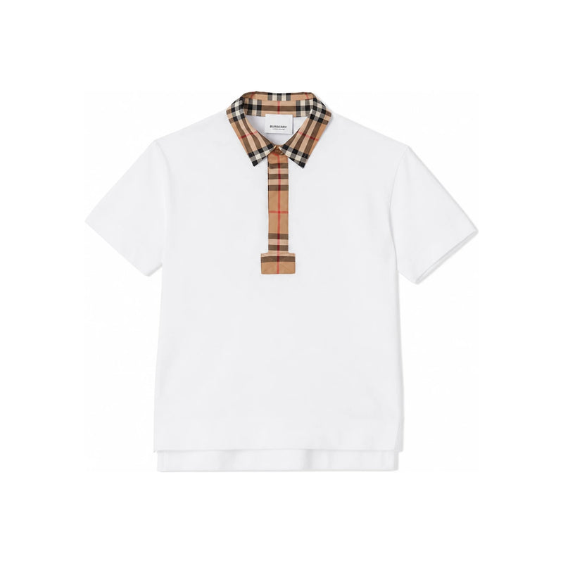 BURBERRY Vintage Check Collar T-Shirt for Women