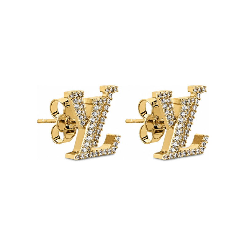 Louis Vuitton Gold-Tone LV Iconic Earrings