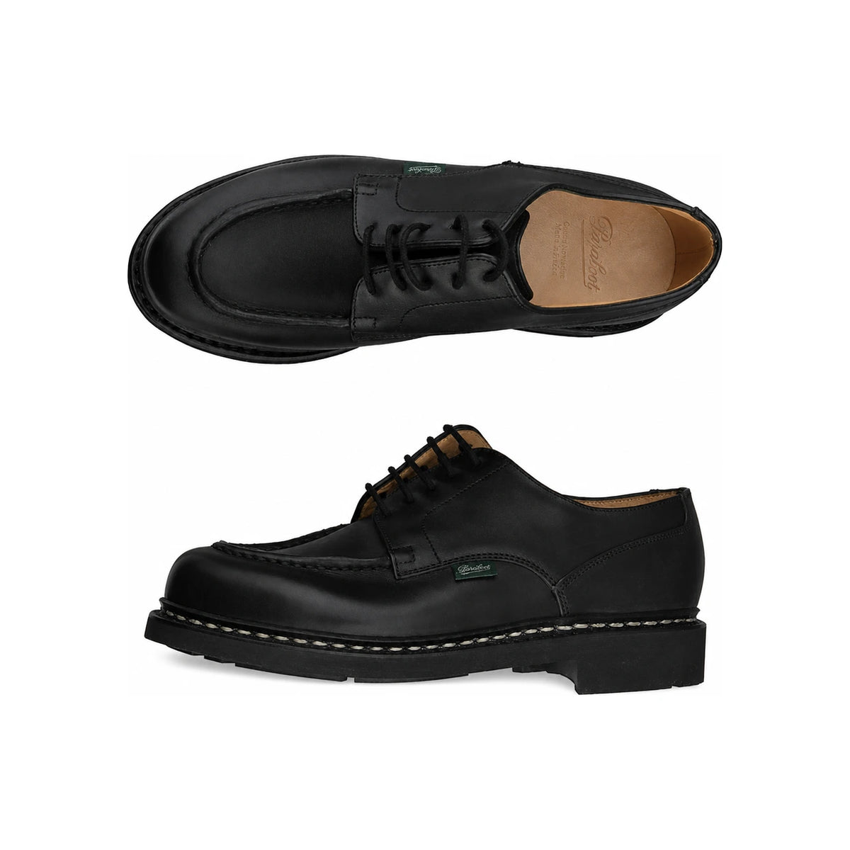 PARABOOT LIS Noir Chambord Leather Derby Shoes Men’s Loafers 7107 09