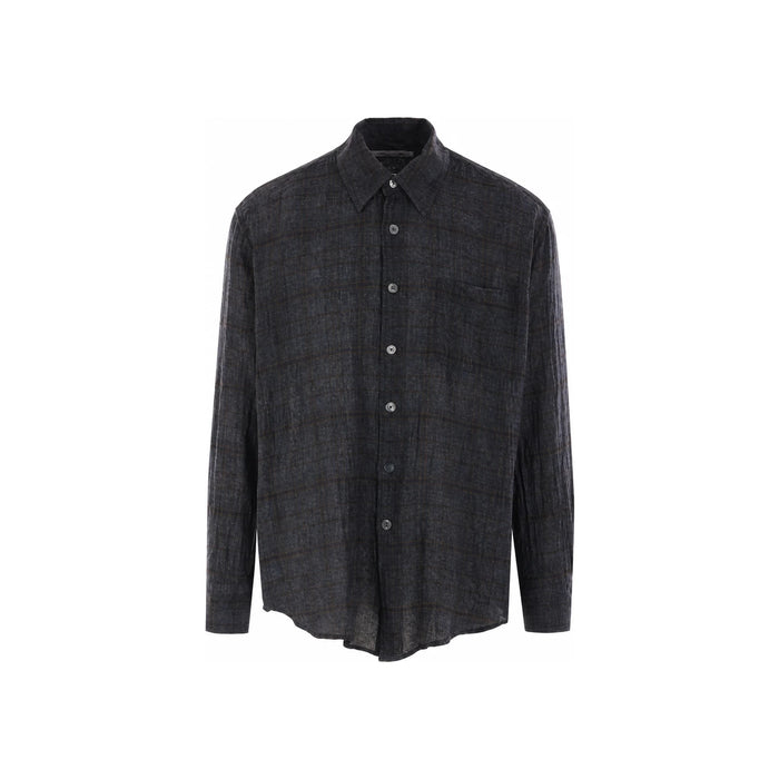 OUR LEGACY BAZAAR Check Breeze Weave Above Long Sleeve Shirt