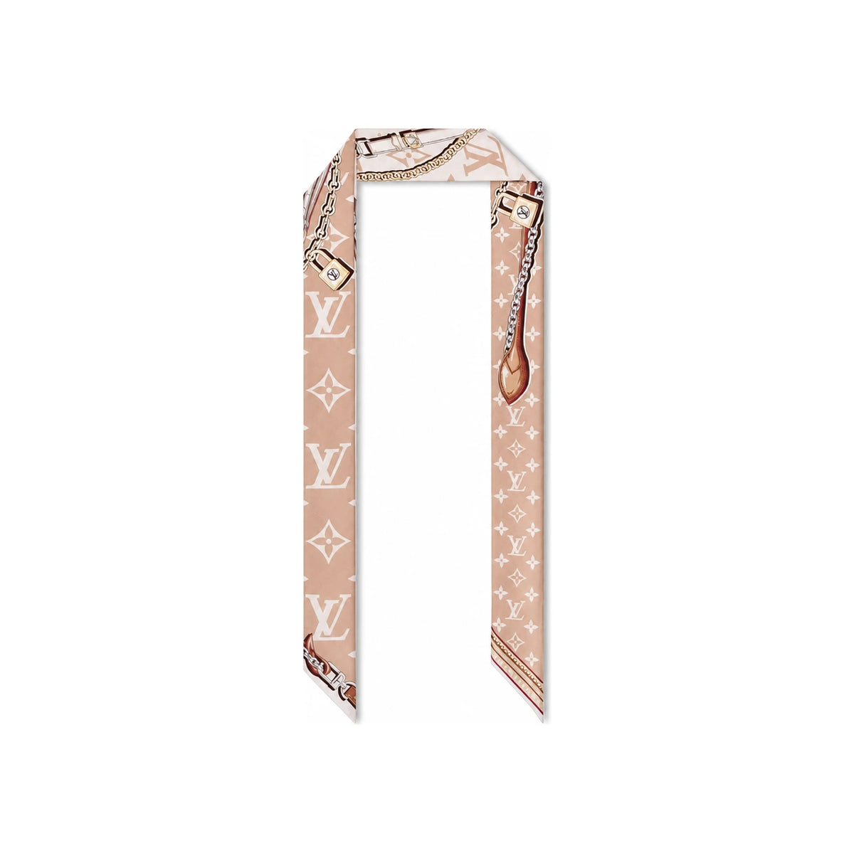 Louis Vuitton Ultimate Monogram BB Silk Twilly Scarf Beige