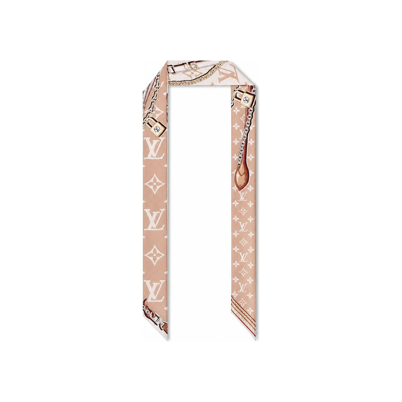 Louis Vuitton Ultimate Monogram BB Silk Twilly Scarf Beige