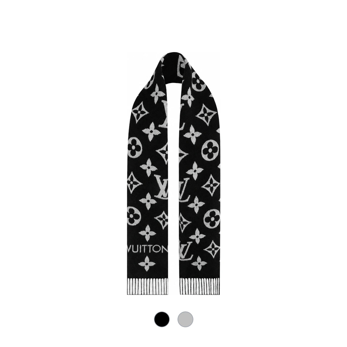 Louis Vuitton LV Essential Scarf Black Gray Navy Scarf