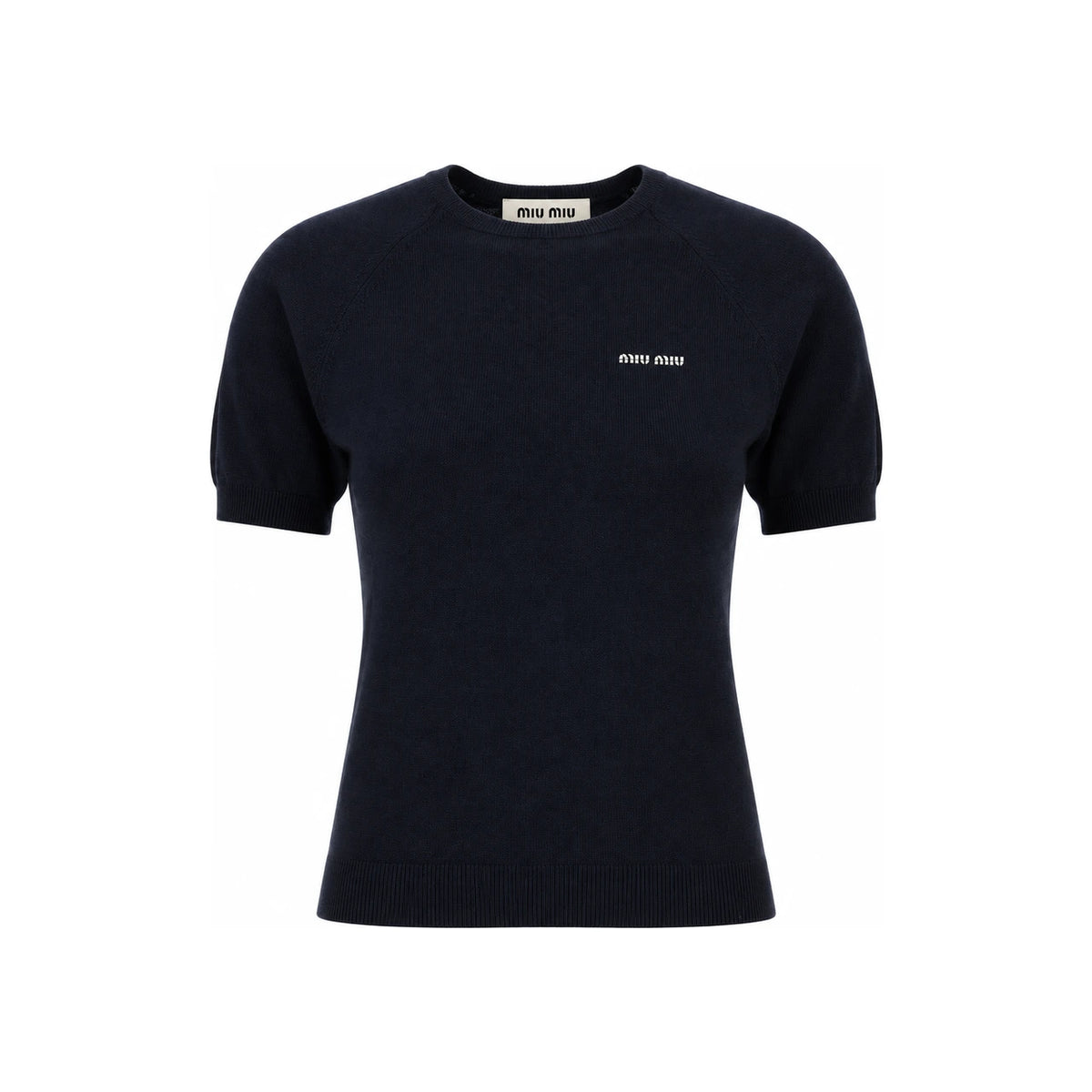 Miu Miu Black Wool Round Neck Knit Sweater