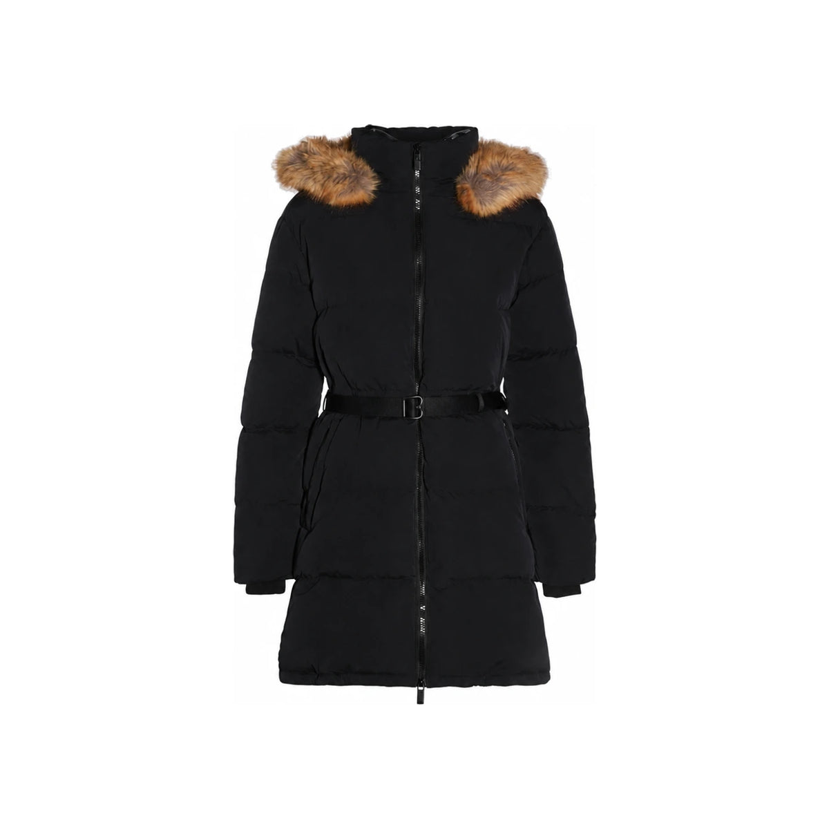 BURBERRY Black Nylon Faux Fur Puffer Jacket Coat 8097891