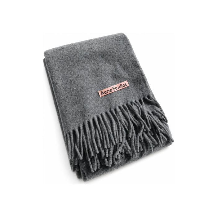 Acne Studios Wool Fringe Scarf Grey Oatmeal Melange Scarf