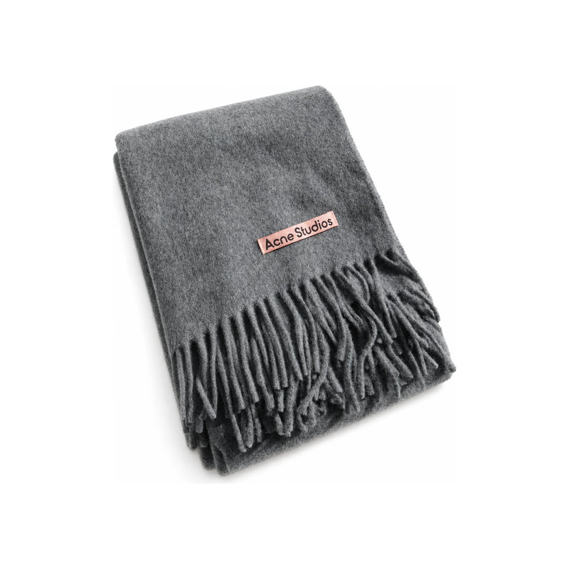 Acne Studios Wool Fringe Scarf Grey Oatmeal Melange Scarf