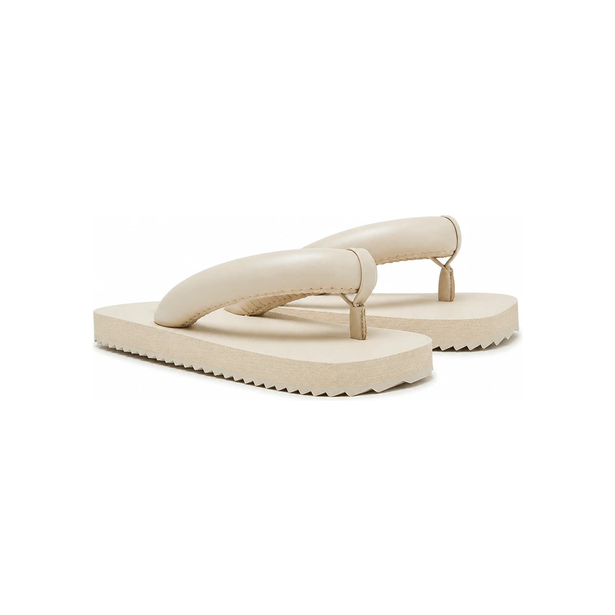 YUME YUME Beige Padded Strap Flip Flop Sandals