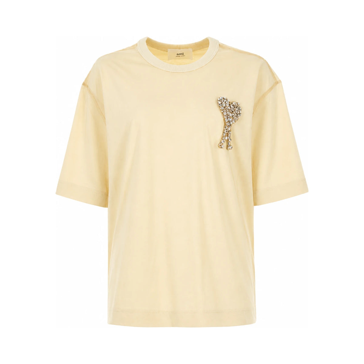 AMI Crystal Heart Logo T-Shirt for Women UTS021 PA0015 268