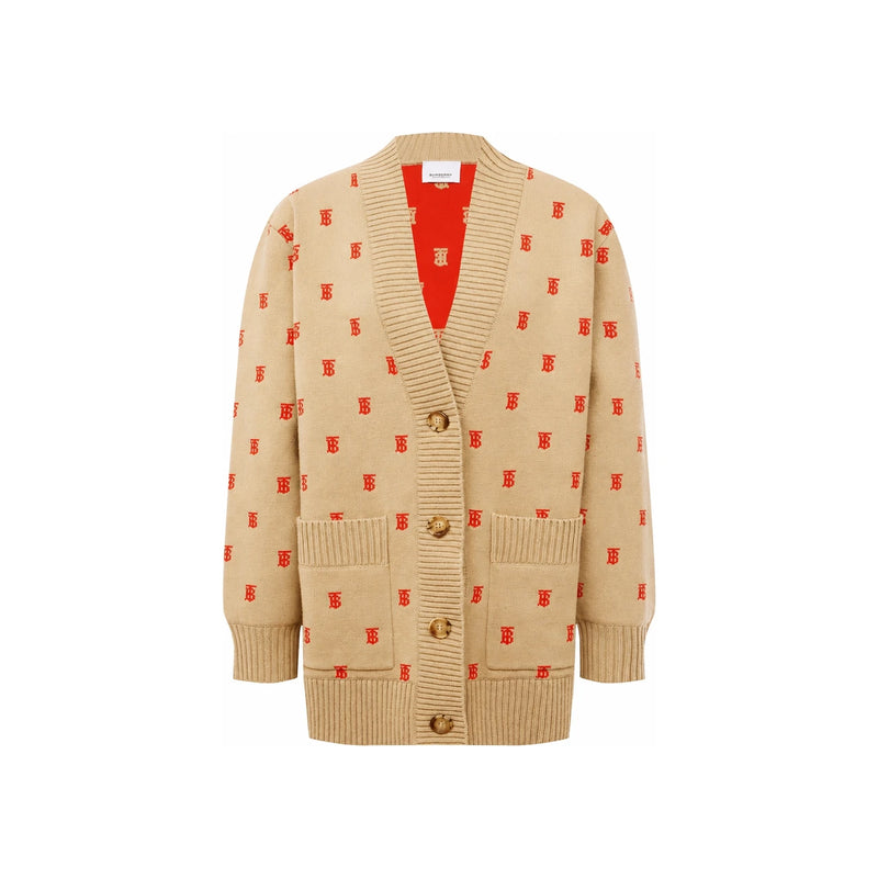 BURBERRY Oversized Cardigan in Archive Beige Knit 8021032