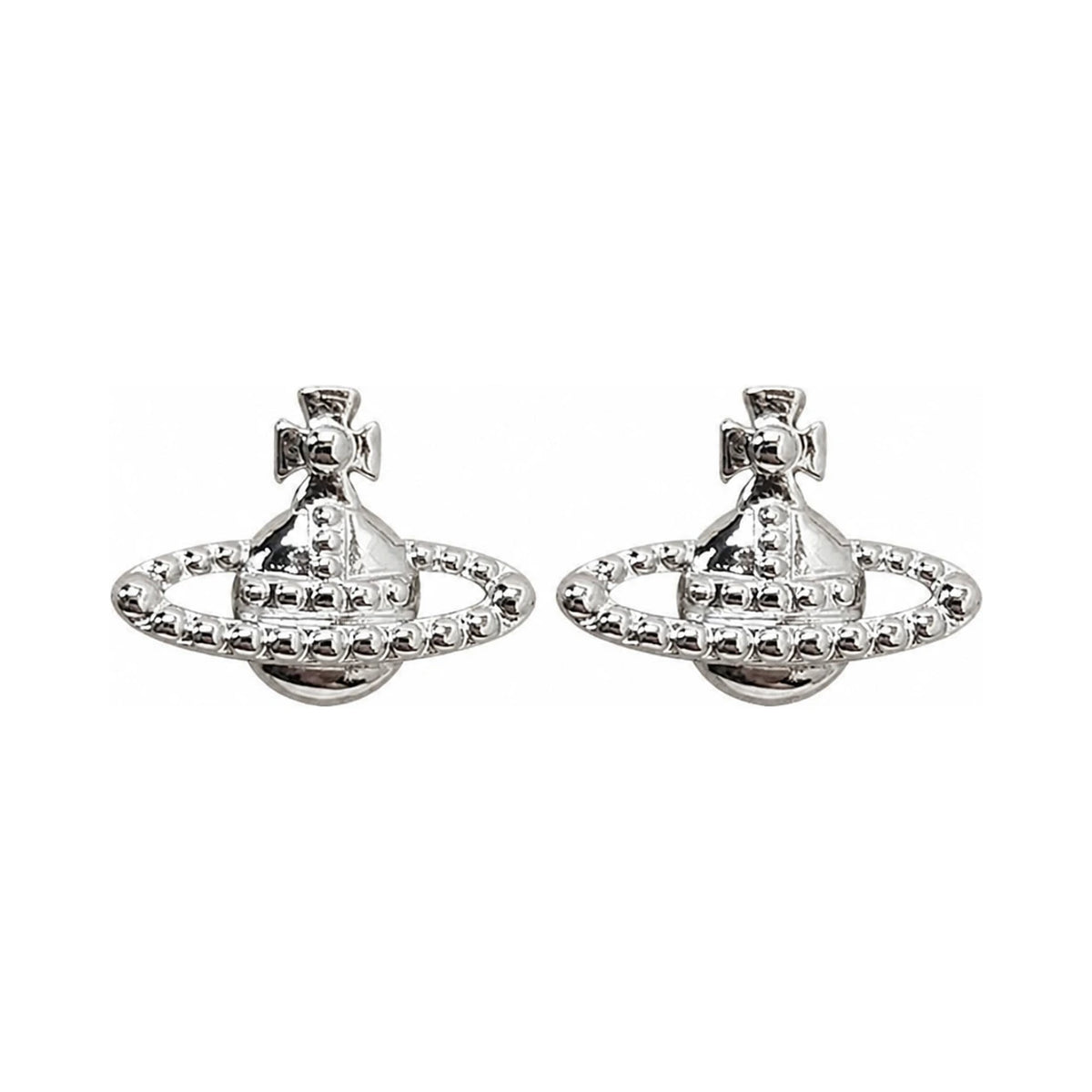 Vivienne Westwood FARAH Pave Hoop Earrings Silver-Tone