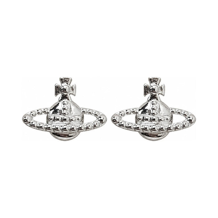 Vivienne Westwood FARAH Pave Hoop Earrings Silver-Tone