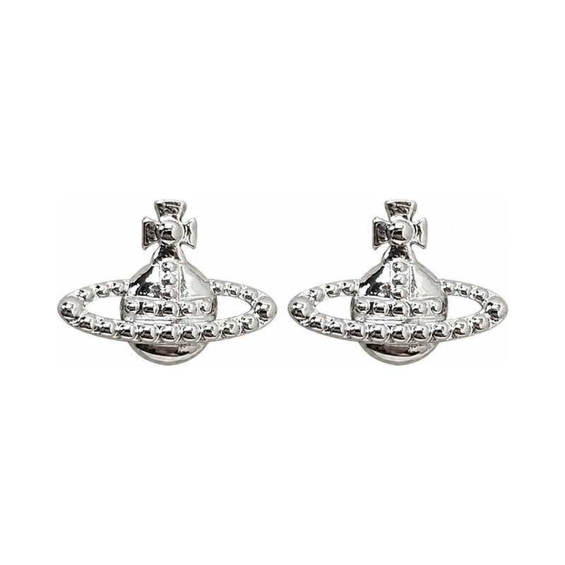 Vivienne Westwood FARAH Pave Hoop Earrings Silver-Tone