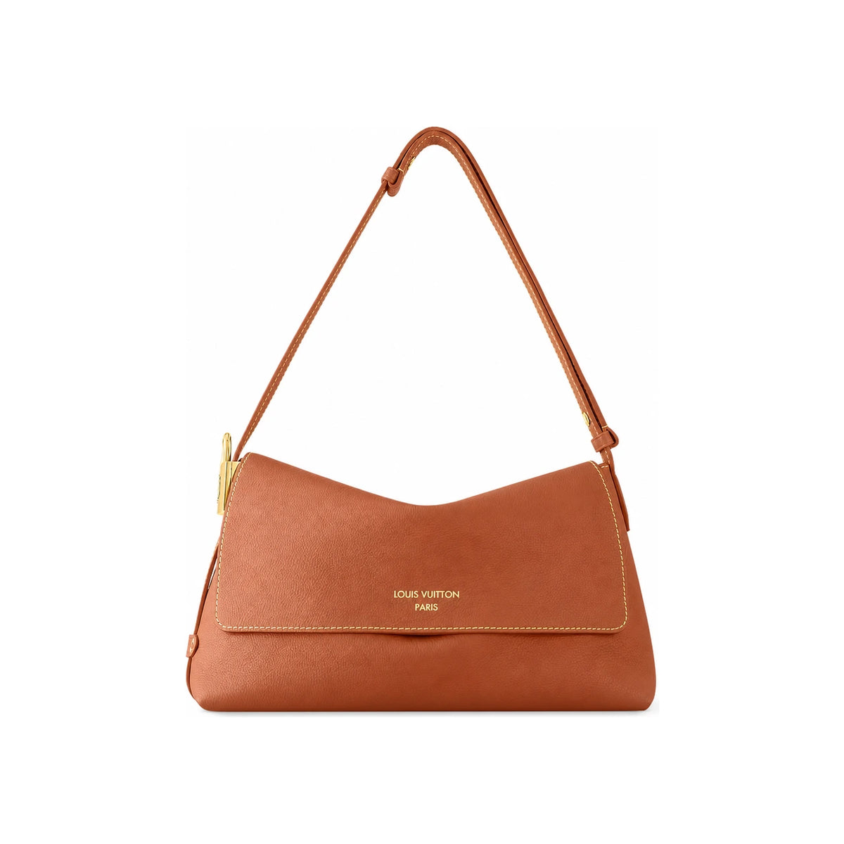 Louis Vuitton Cognac Leather Low Key Messenger Tote Bag Unisex