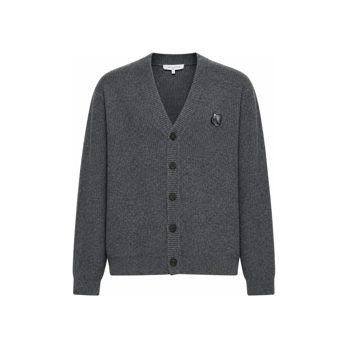 Maison Kitsune Bold Fox Head Patch Comfort Rib Cardigan NM00501KT1093 H131