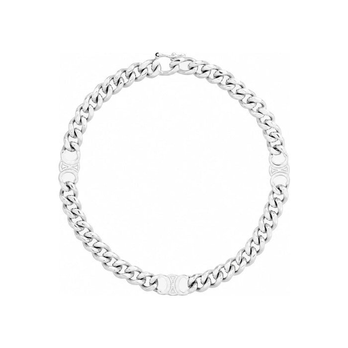 CELINE Triomphe Small Gourmette Bracelet Rhodium-Finish Brass Silver
