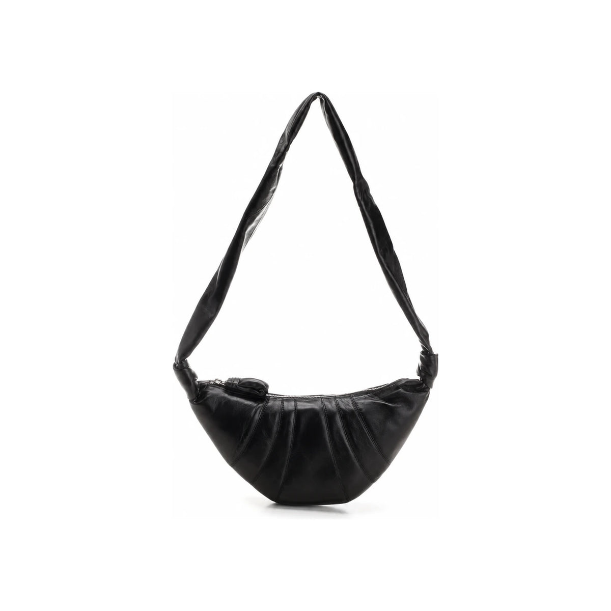 Lemaire Dark Khaki Leather Croissant Small Crossbody Bag