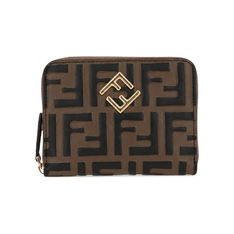 FENDI FF Diamond Zip Medium Wallet