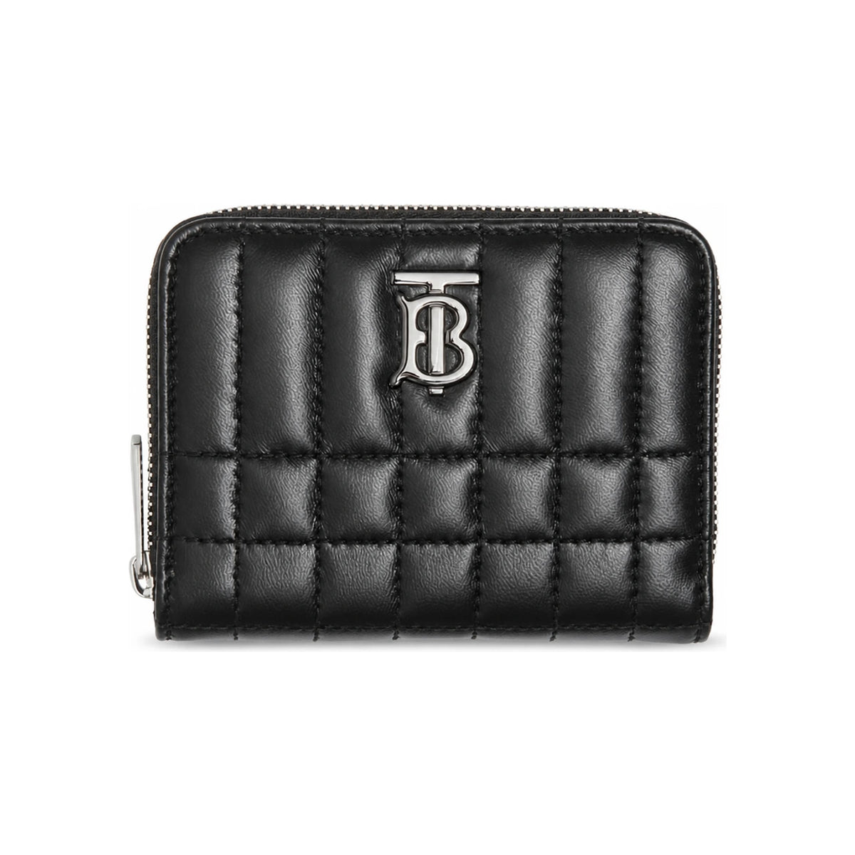 BURBERRY Quilted Leather Lola Zip Compact Wallet Black