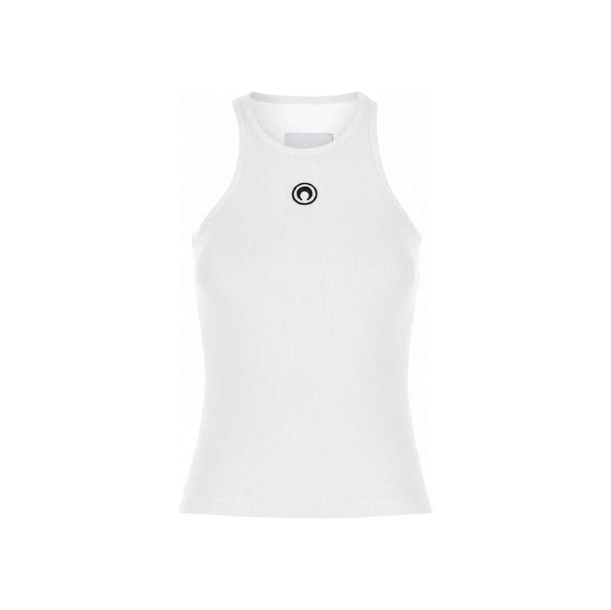Marine Serre White Sleeveless Jersey T-Shirt WTT014 ACJER 0011 WH10