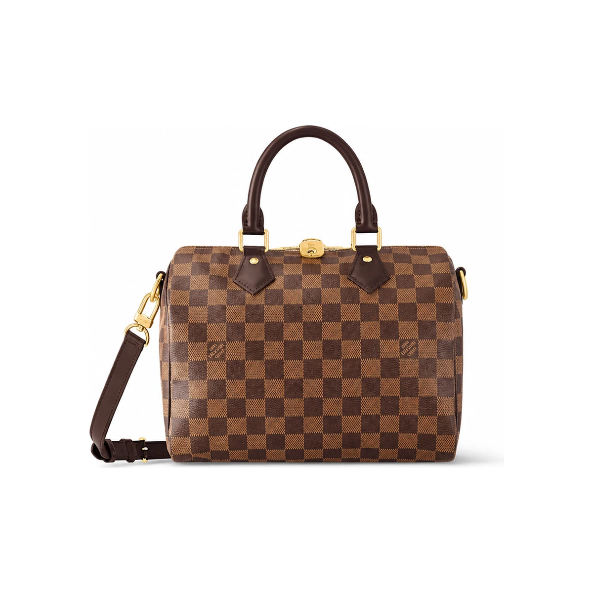 Louis Vuitton Damier Ebene Speedy Bandouliere 25 Tote Bag