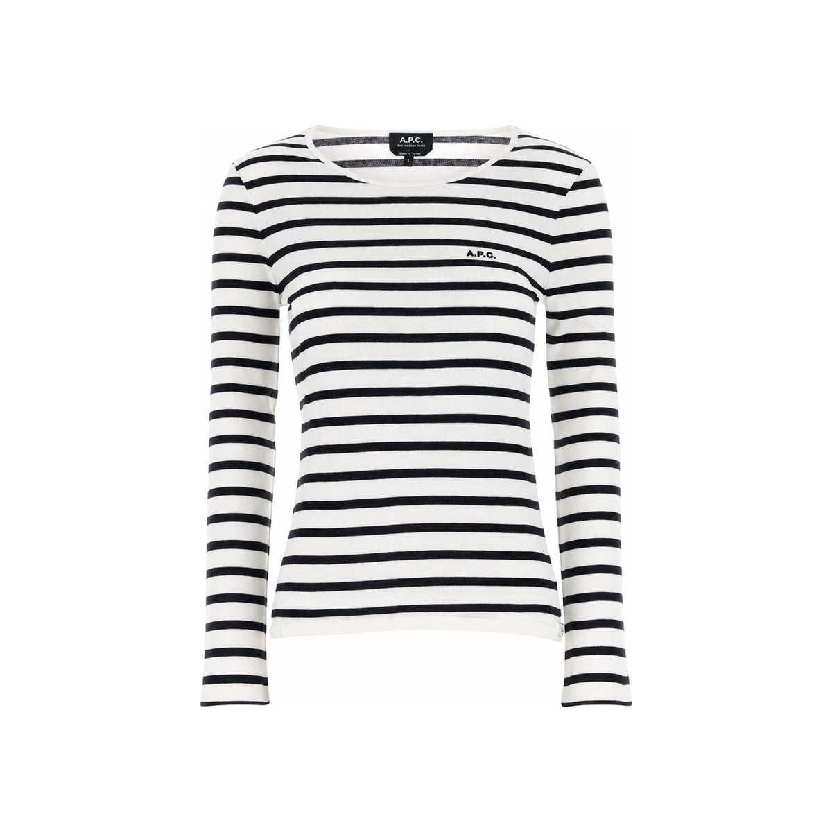 A.P.C. Thelma Striped Long Sleeve T-Shirt F26373 TAT ECRUBLACK