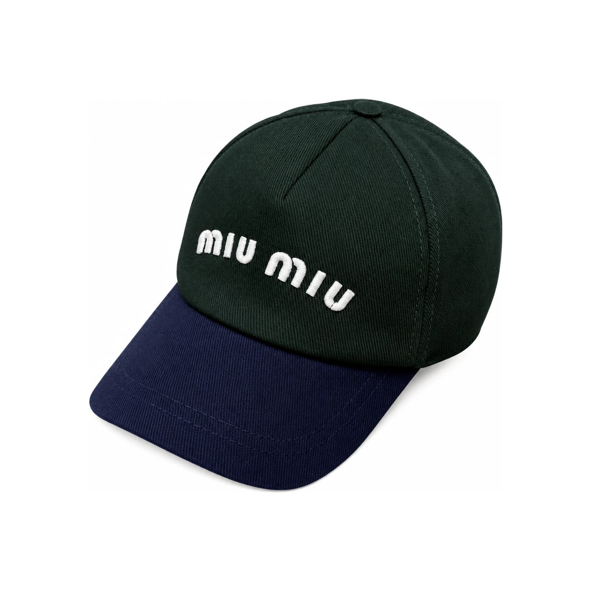 Miu Miu Embroidered Logo Drill Baseball Cap Black