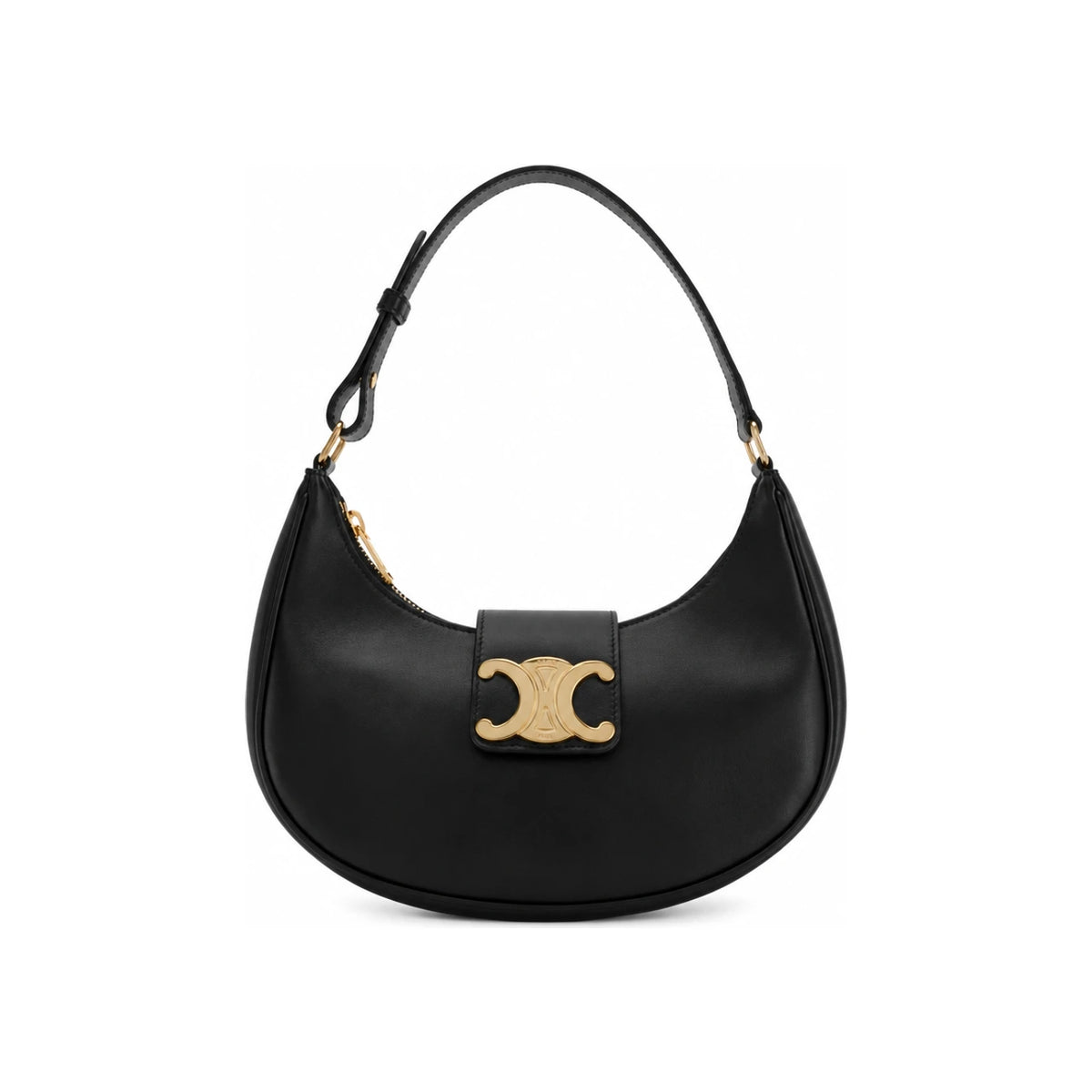 CELINE Triomphe Ava Hobo Shoulder Bag Black
