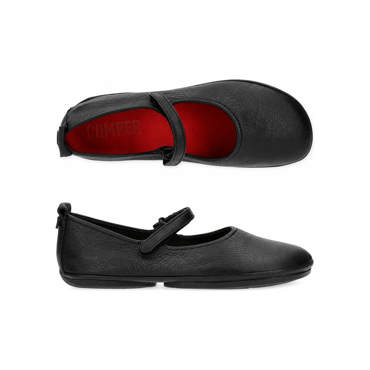 Camper Leather Ballet Flats Women’s Black Flat Shoes K201365 021
