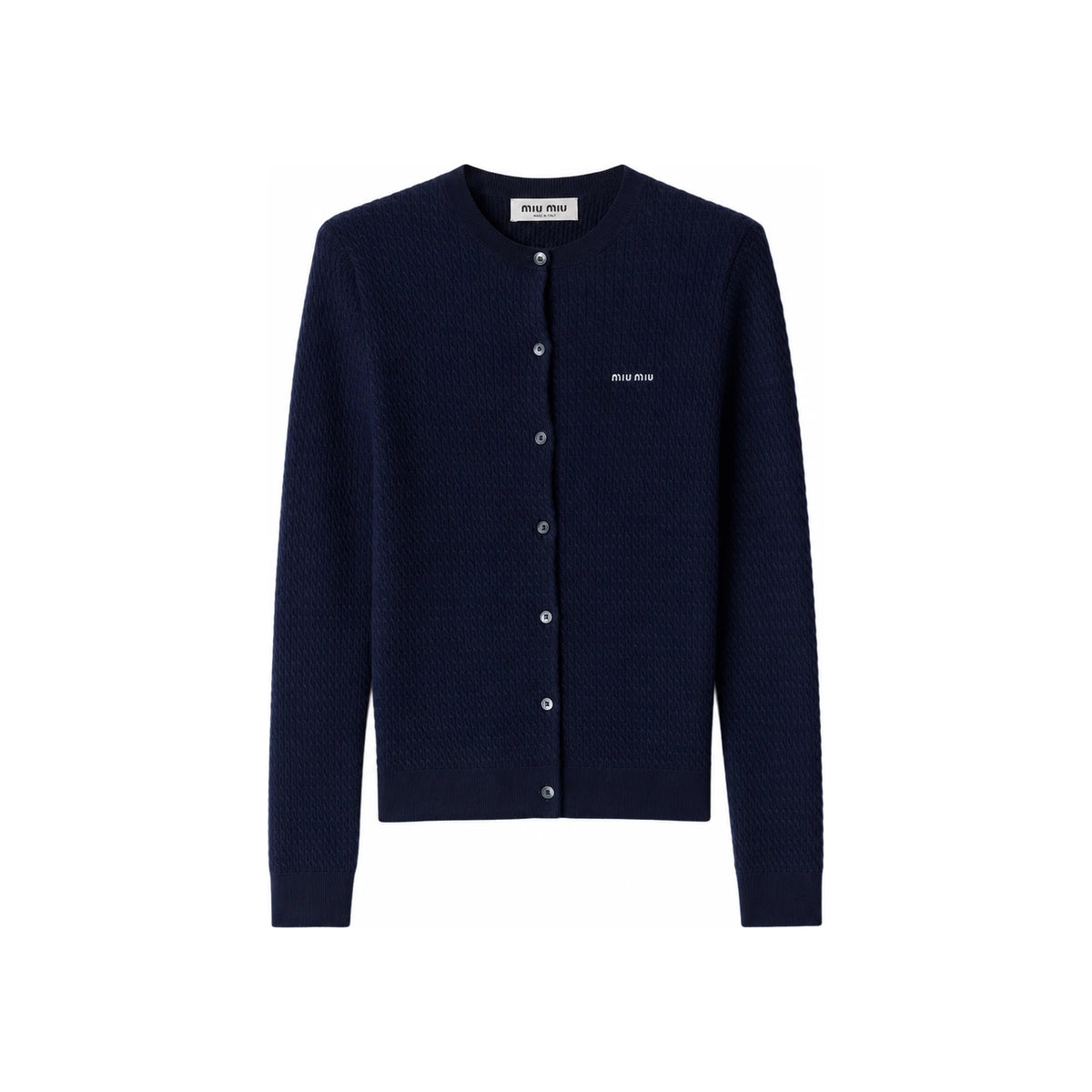 Miu Miu Cashmere Silk Navy Cardigan MMF950 16OO F0008
