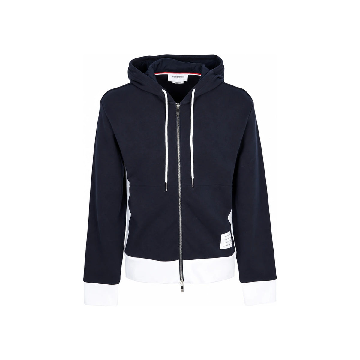 THOM BROWNE Classic 4-Bar Jersey Zip Hoodie Navy Men’s