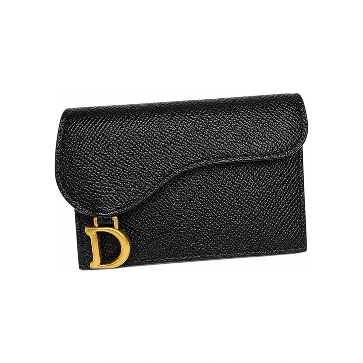 DIOR Black Calfskin Saddle Card Holder Wallet S5611CBAA