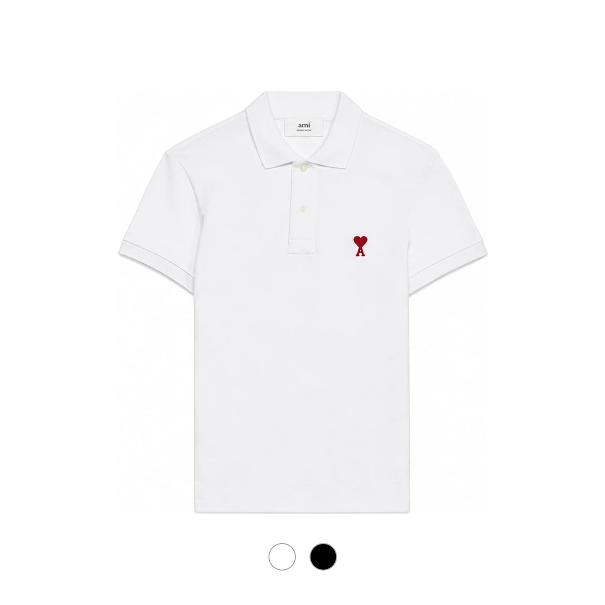 AMI Men's Heart Logo Short Sleeve Polo Shirt BFUPL001 760